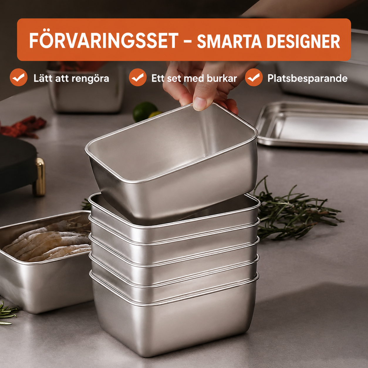 Matlådor i Rostfritt Stål