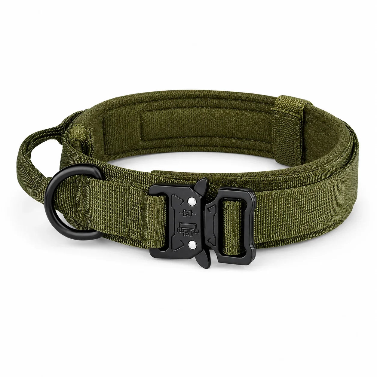 Taktiskt Hundhalsband med Metallspänne – Vadderat Halsband för Medelstora och Stora Hundar