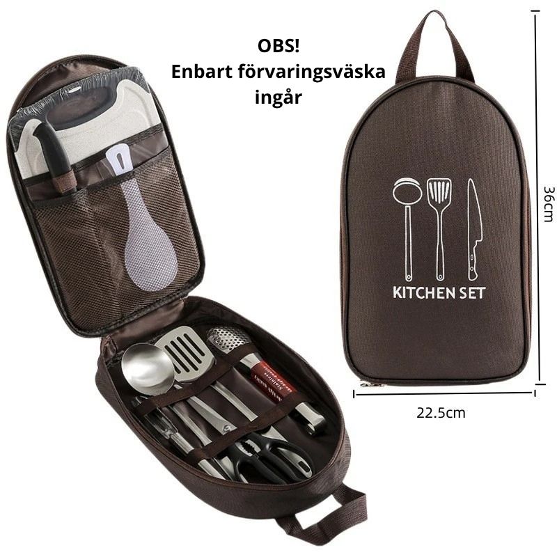 Campingväska för köksredskap - lätt & smidig