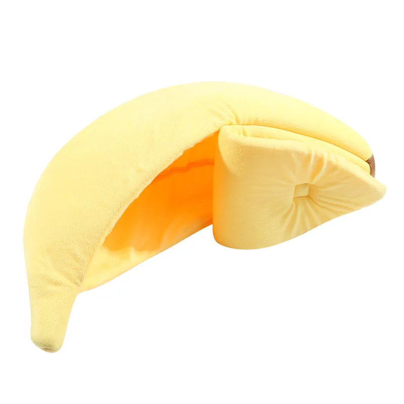 Bananformad kattbädd