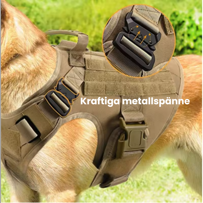 Slitstark hundsele i militärstil - med anti-drag