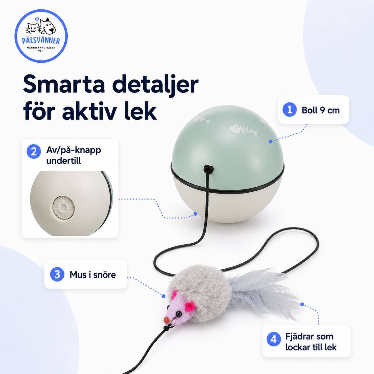 Turbinioboll med mus 9 cm
