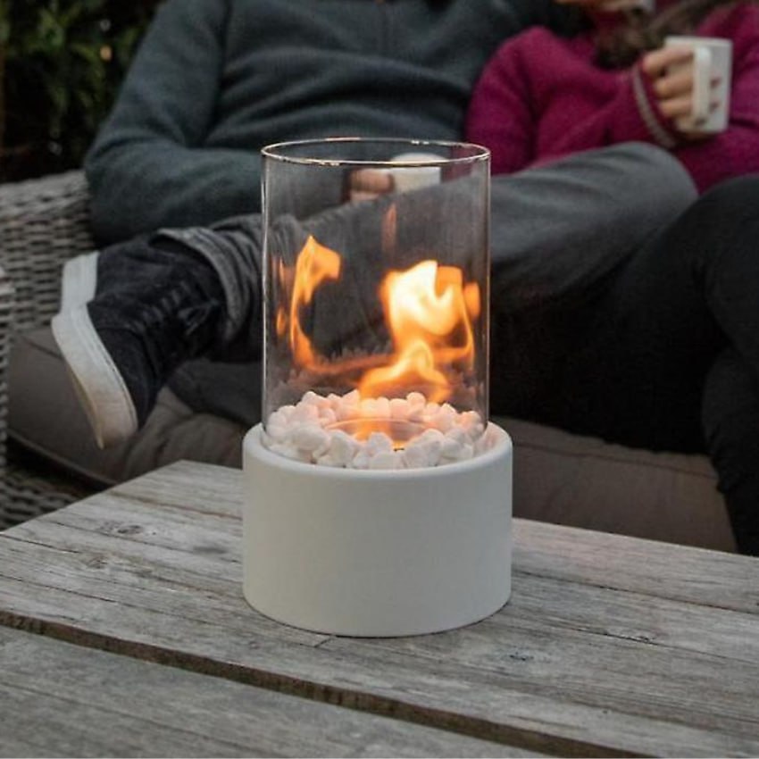 EternaFlame – Elegant oljelampa i glas med metallram för tidlös stämningsbelysning