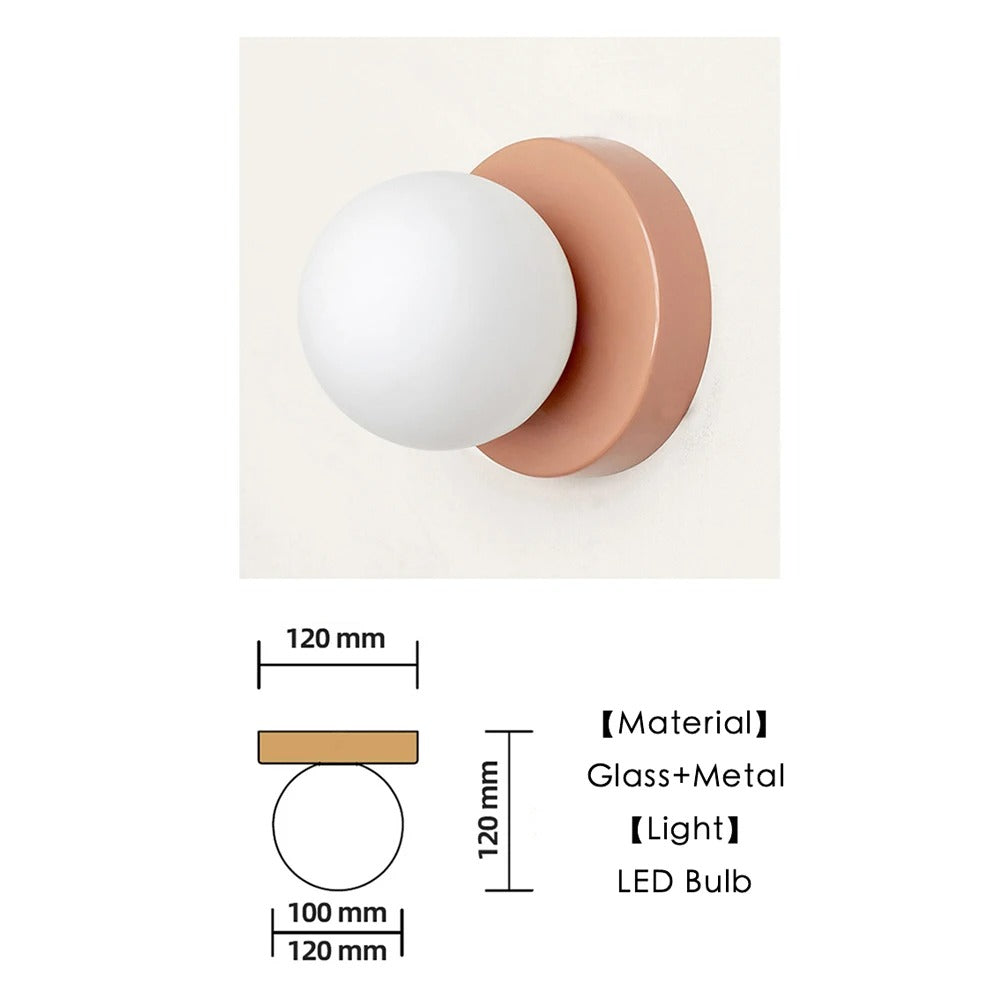 Minimalistisk Vägglampa med Glaskupa Skandinavisk