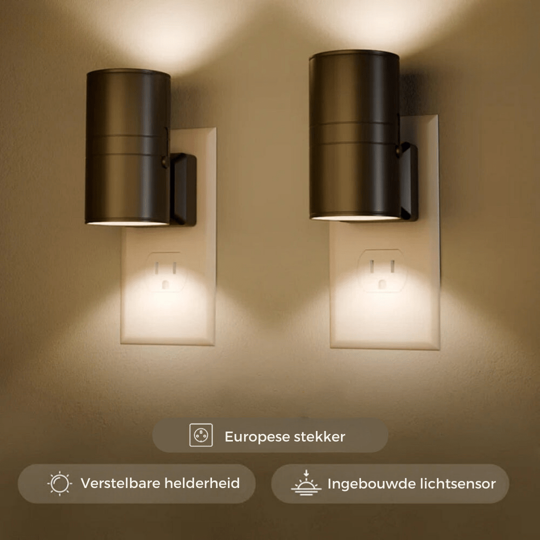 LED Plugglampa Dimbart Nattljus med Sensor