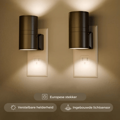 LED Plugglampa Dimbart Nattljus med Sensor