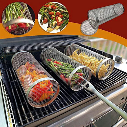 Grill Korg - Rostfritt Stål Rullande BBQ