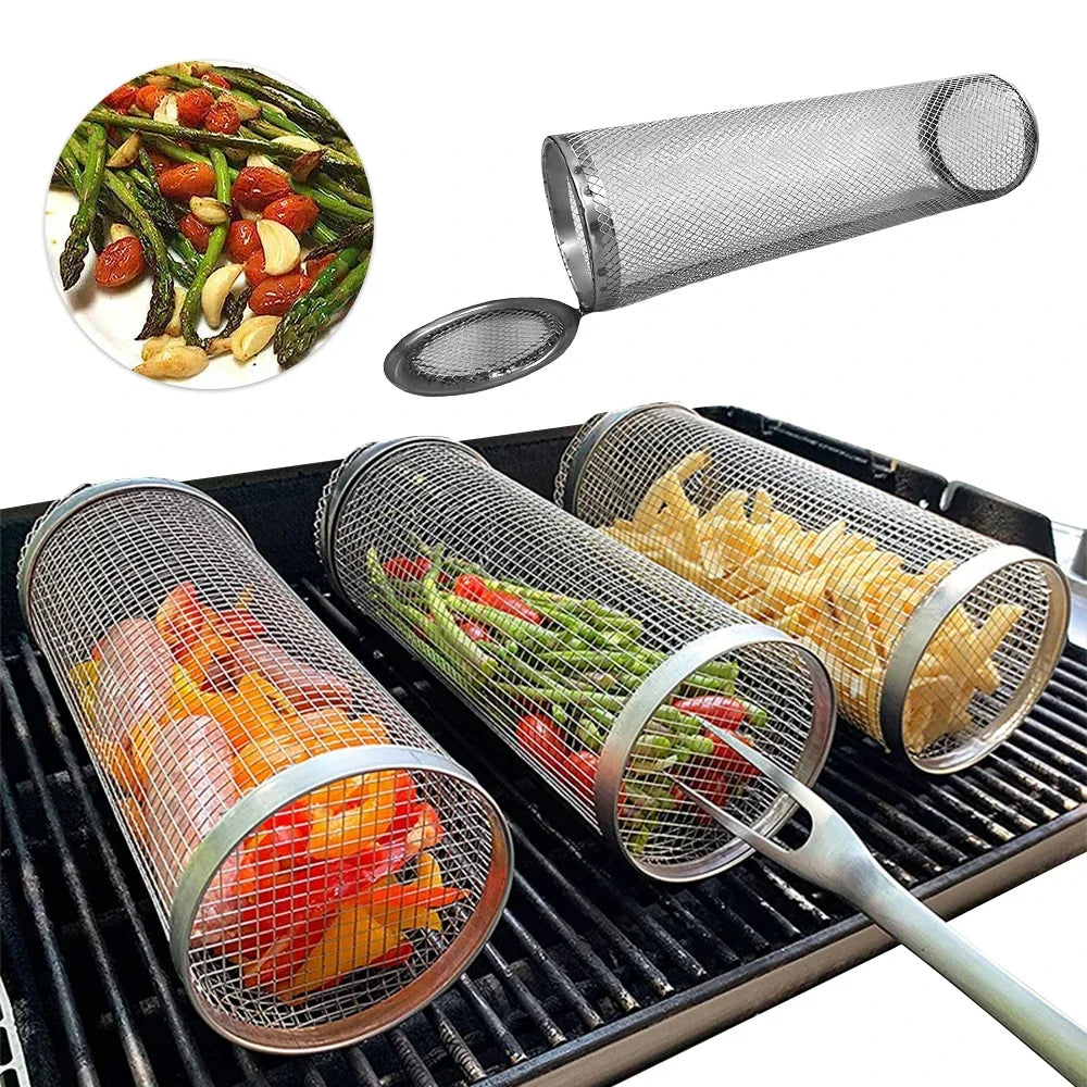 Grill Korg - Rostfritt Stål Rullande BBQ