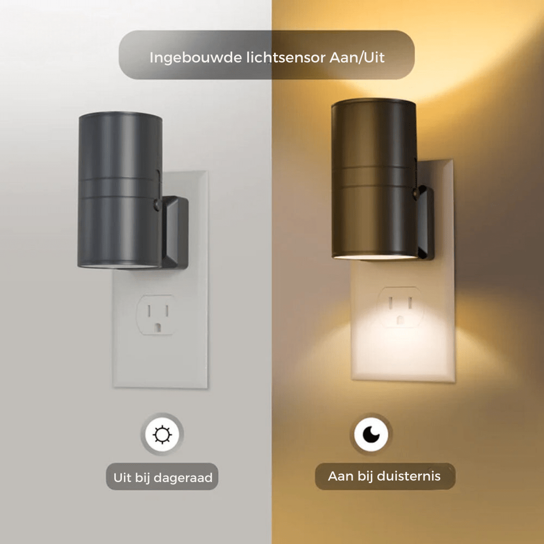 LED Plugglampa Dimbart Nattljus med Sensor