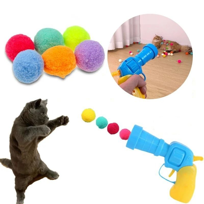 Aktiveringsleksak med bollskjutare för katt