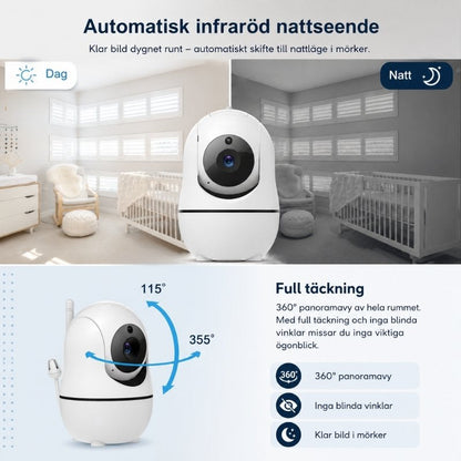 Babymonitor med kamera, skärm och ljud