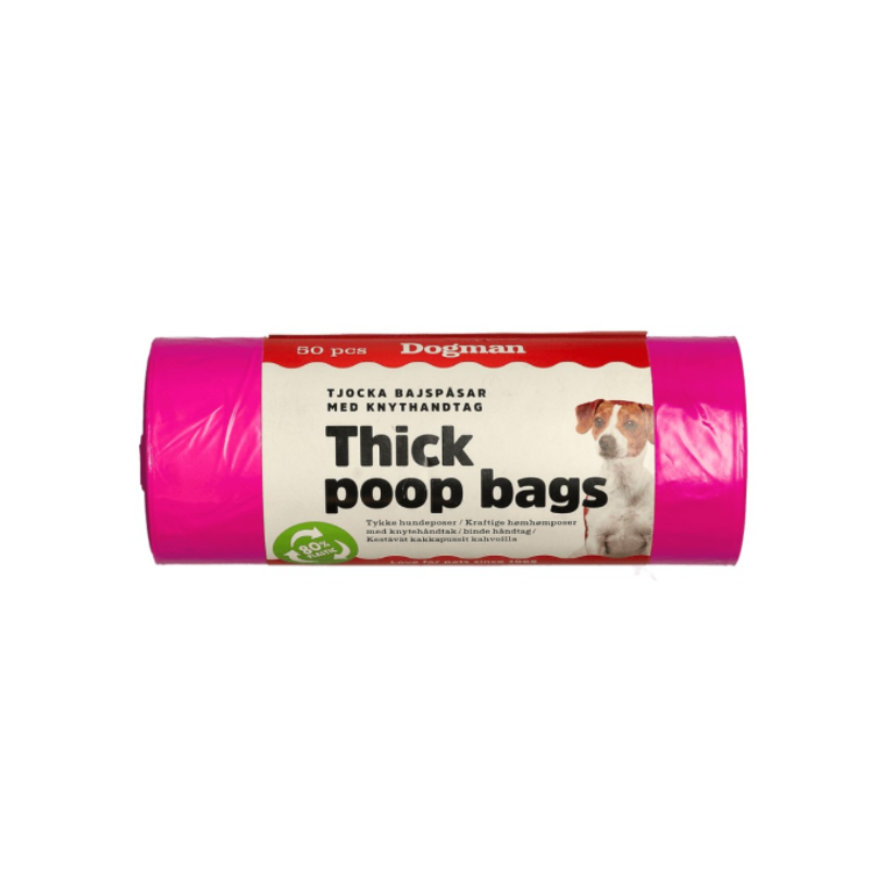 Dogman bajspåsar med handtag 50-pack för hund
