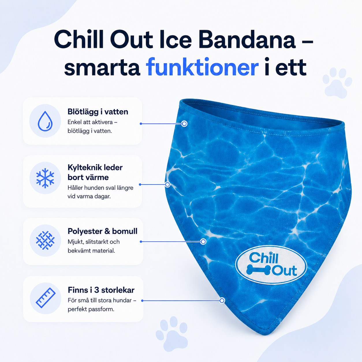 Chill Out Ice Bandana svalkande kylbandana till hund