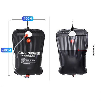 Campingdusch 20L – Portabel soluppvärmd duschpåse