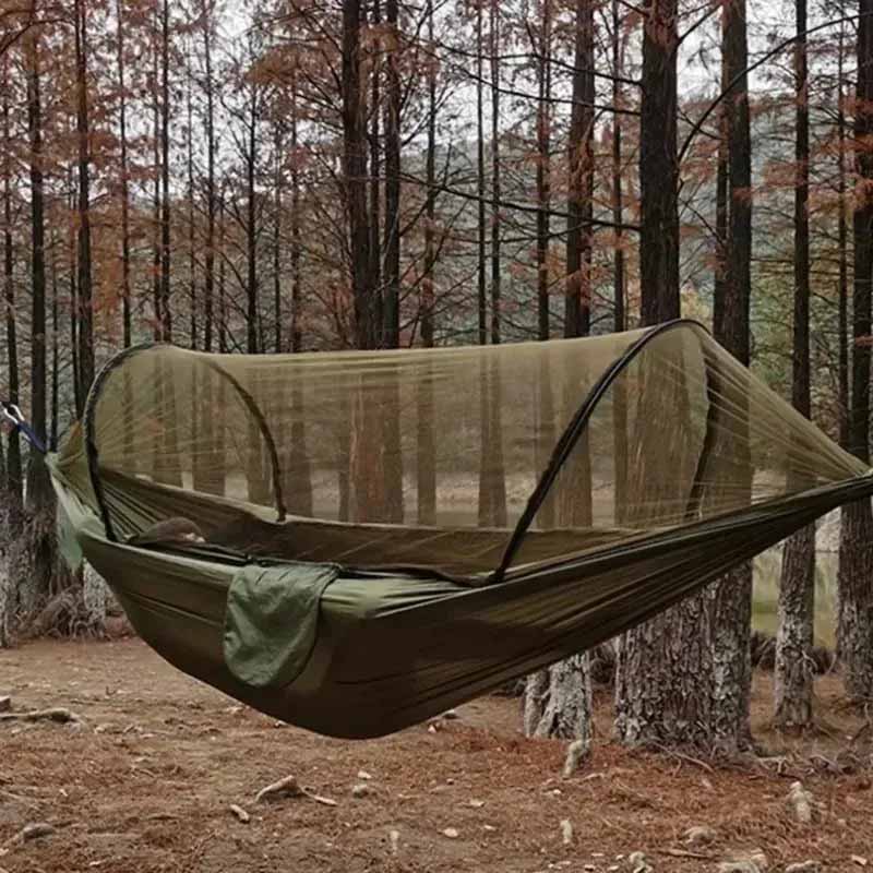 Campinghängmatta med myggnät – Slitstark i nylon