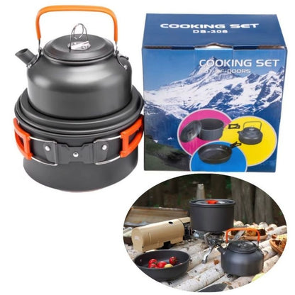 Campingkök 8 delar – lättviktigt aluminiumset för friluftsliv