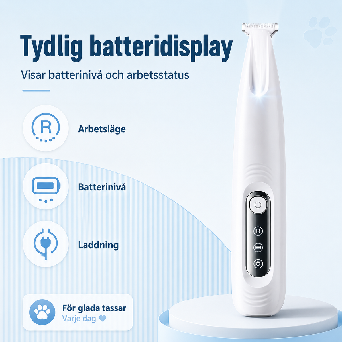 Tasstrimmer liten tyst laddningsbar