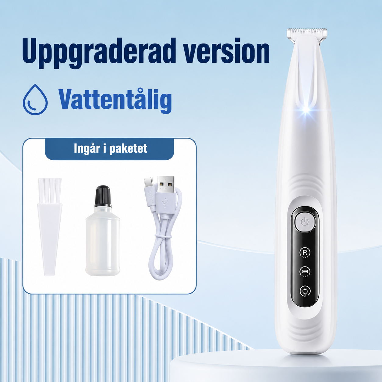 Tasstrimmer liten tyst laddningsbar