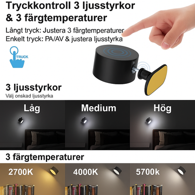 LumaFlex Vägglampa LED Trådlös & Magnetisk med Dimmer