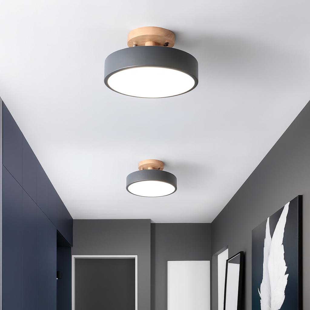 Modern Industriell LED Taklampa – Metall & Akryl