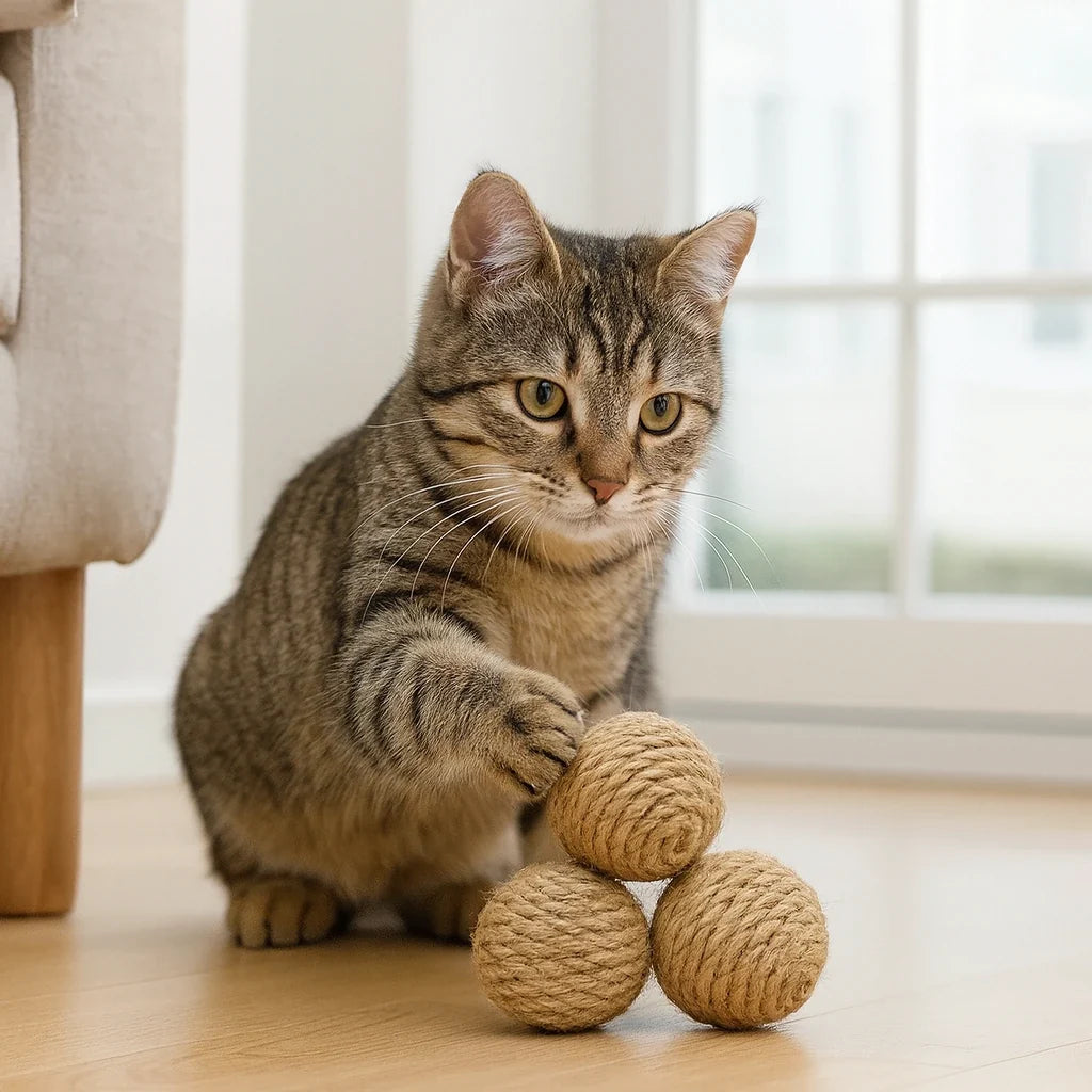 Juteboll för katt