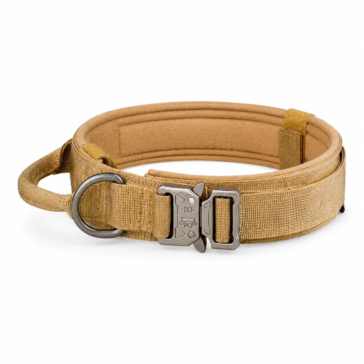 Taktiskt Hundhalsband med Metallspänne – Vadderat Halsband för Medelstora och Stora Hundar