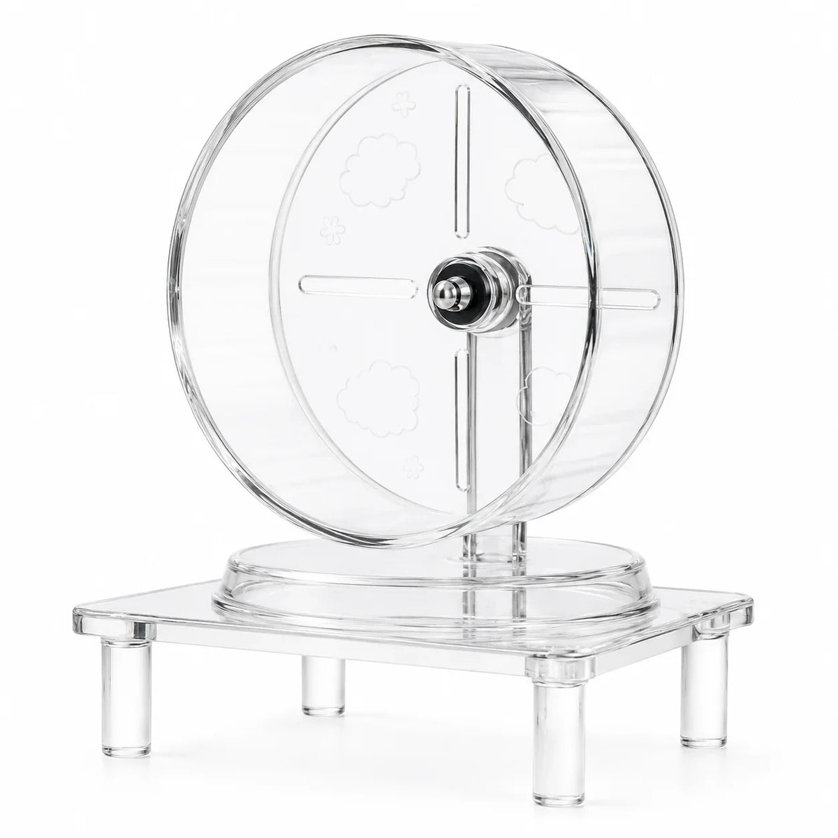 Tyst hamsterhjul i transparent design