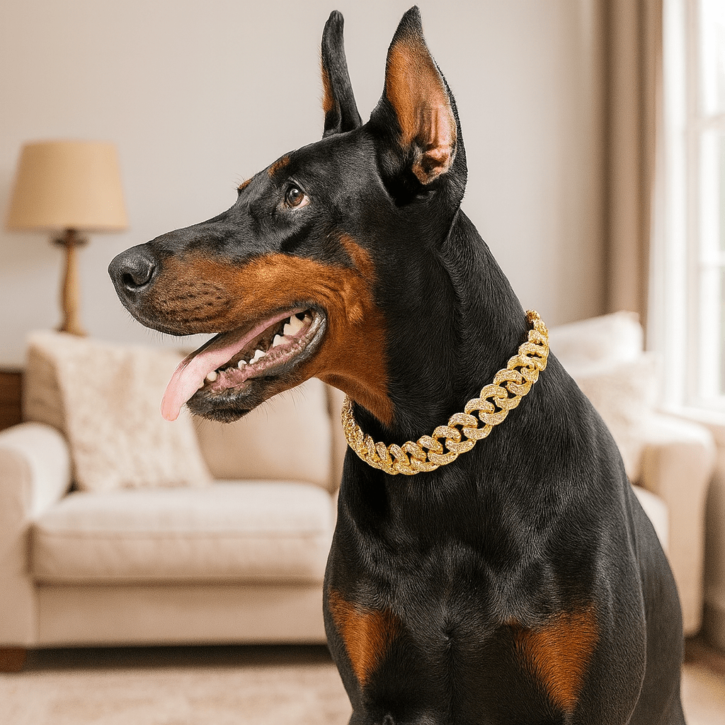 Guldfärgad Hundkedja – Dekorativt Halsband för Hund