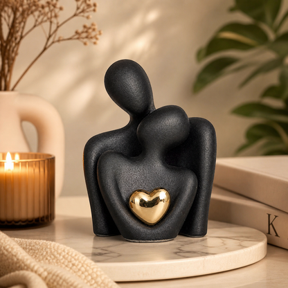 MonoHjärta Skulptur – Modern Minimalistisk Parfigur i Keramik