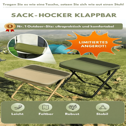 Hopfällbar Stolryggsäck 2-i-1 | Campingstol med Ryggsäck