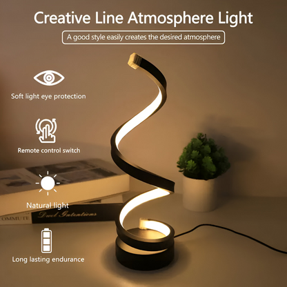 Spiral Design Bordslampa - 3 Färger Justerbar Skrivbordslampa