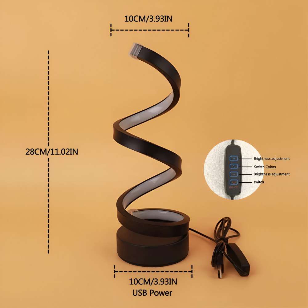 Spiral Design Bordslampa - 3 Färger Justerbar Skrivbordslampa