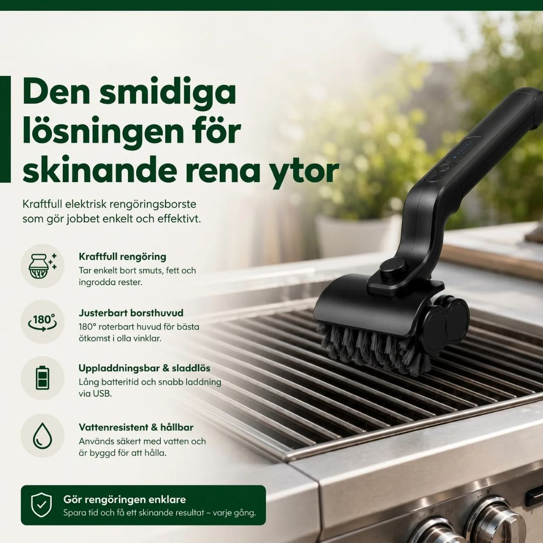 Elektrisk Grillborste med USB-laddning – 260 min drifttid