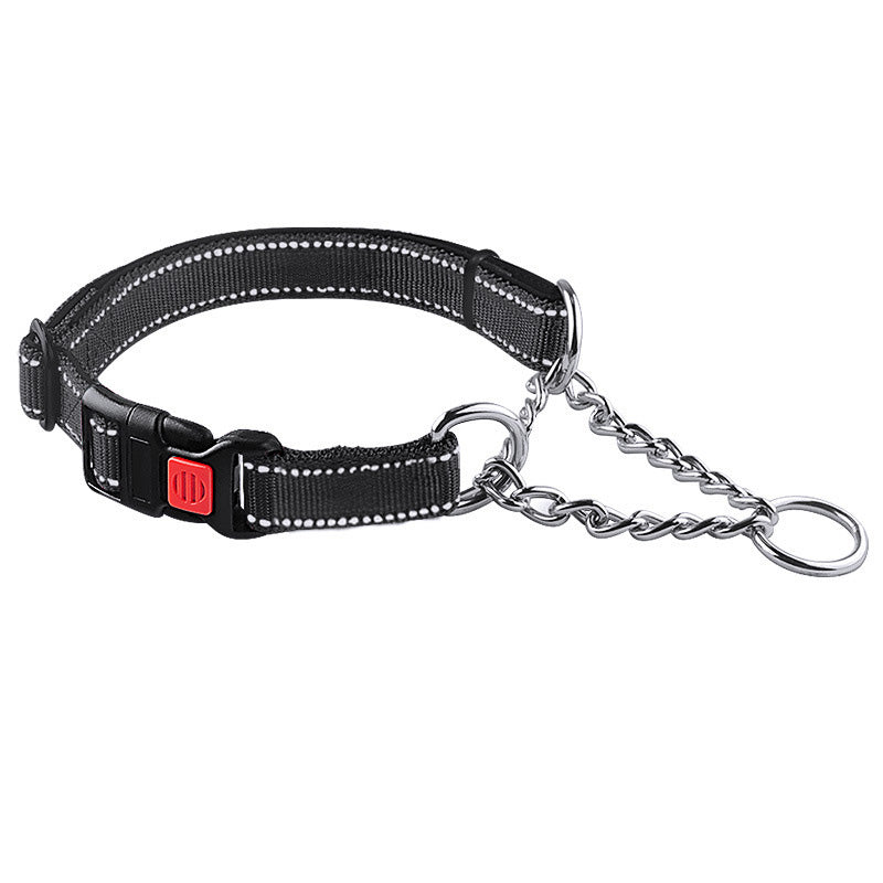 Hundhalsband halvstryp – säkerhetslås & reflexdetaljer
