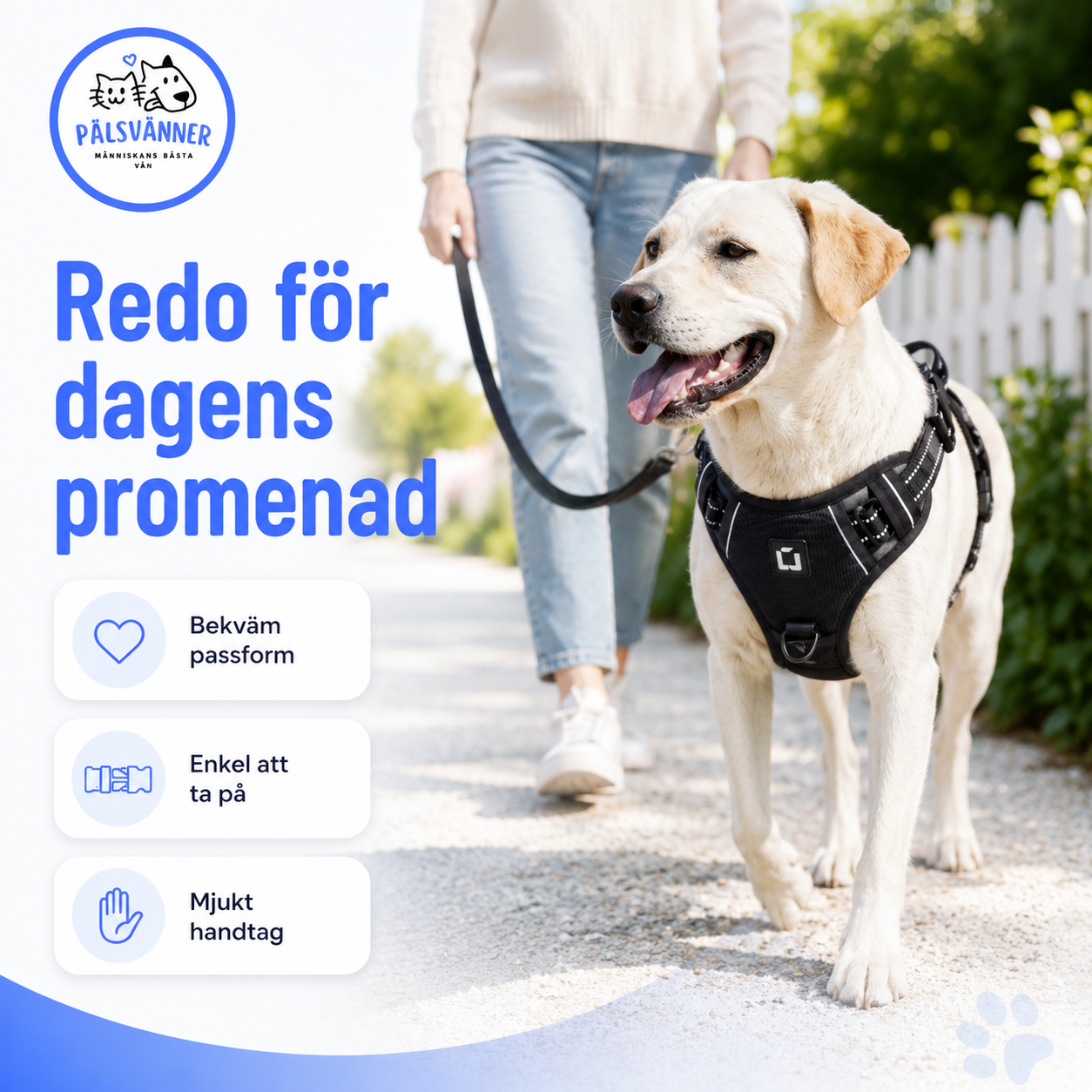 Antidrag Sele för Hundar – justerbar hundsele
