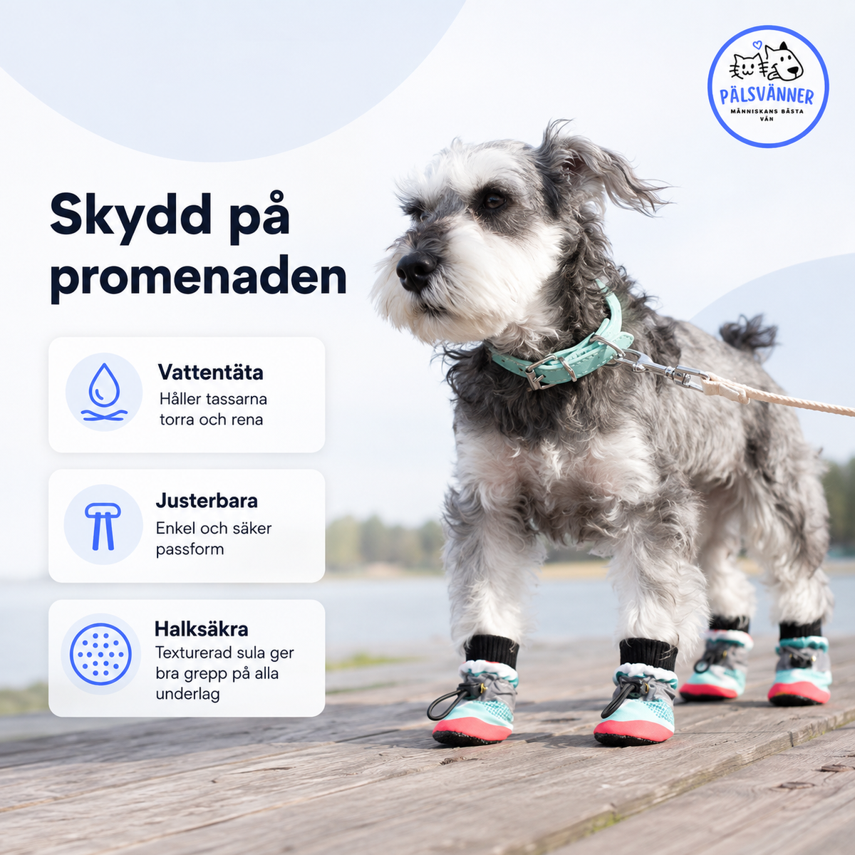 Hundskor med halksäker sula och justerbar passform