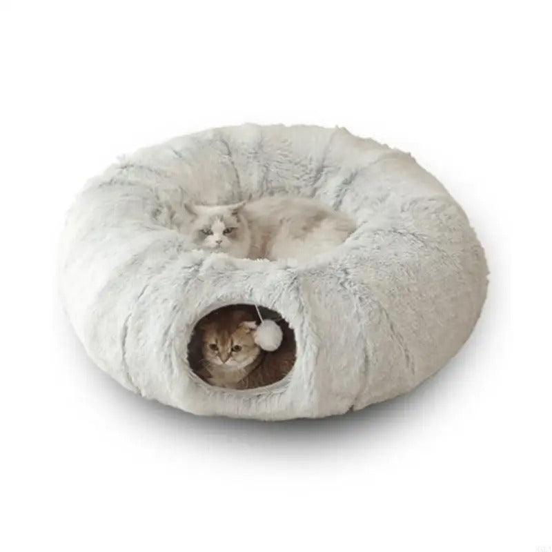 Kattsäng med tunnel – mjuk sovplats & lek för katt
