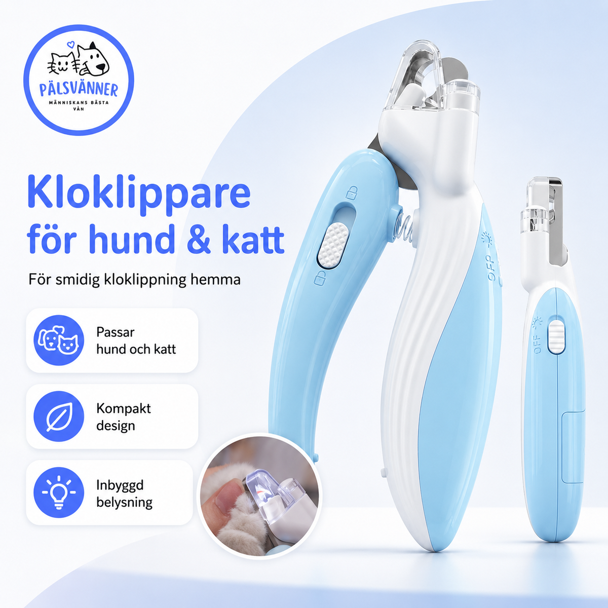Klosax med behållare & LED för hund och katt