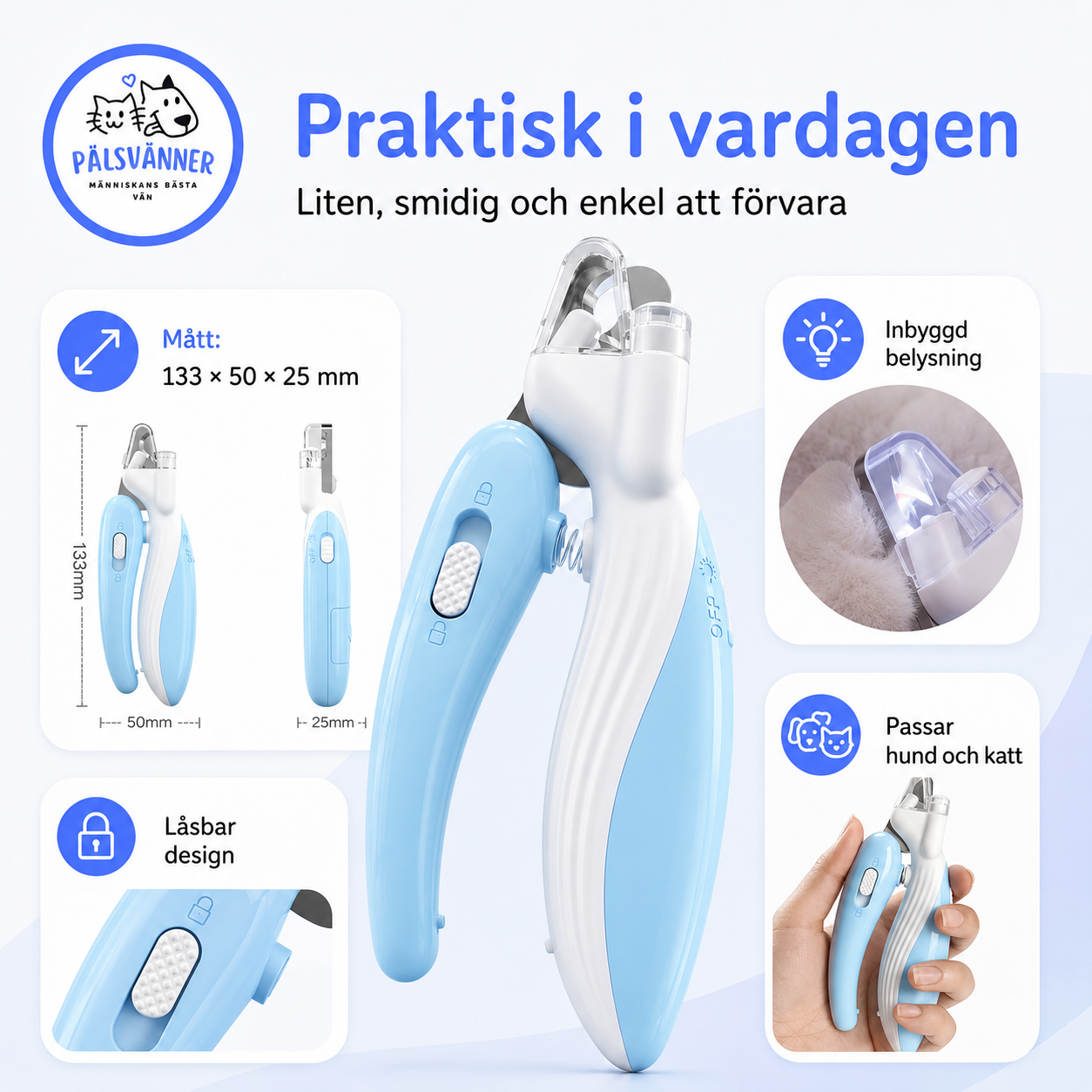 Klosax med behållare & LED för hund och katt