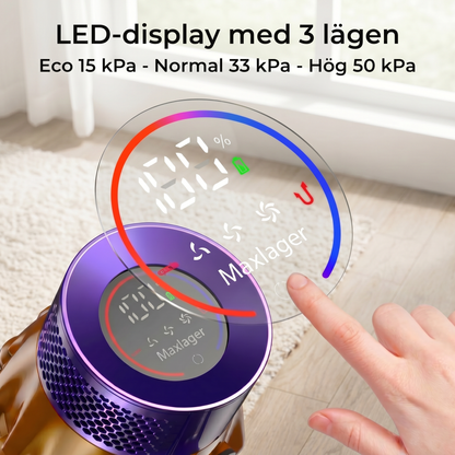 Cleanova X7 - 550W – 50 kPa Avancerad Sladdlös Dammsugare 2026 - Skaftdammsugare