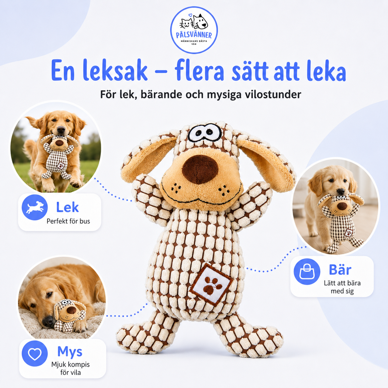 Trixie gosedjur hund 26 cm – mjuk hundleksak