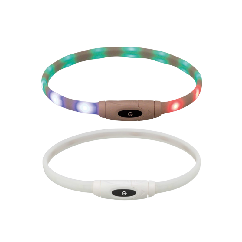 Multi-LED-halsband – Flashring XS-XL Trixie.