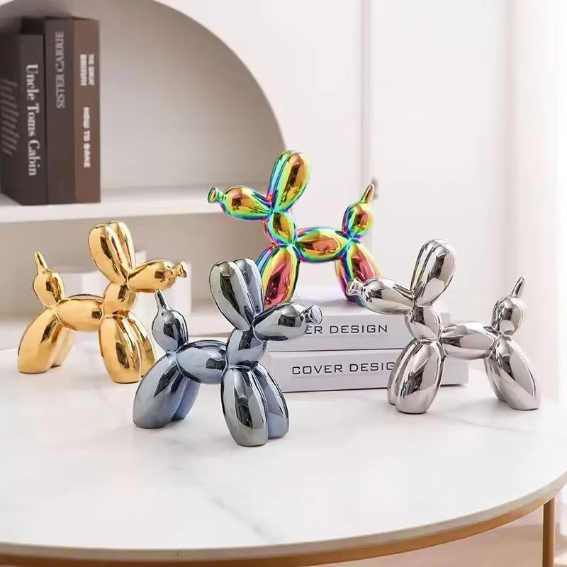 Elegant Hundskulptur i Keramik – Modern Skulptur för Hem & Kontor
