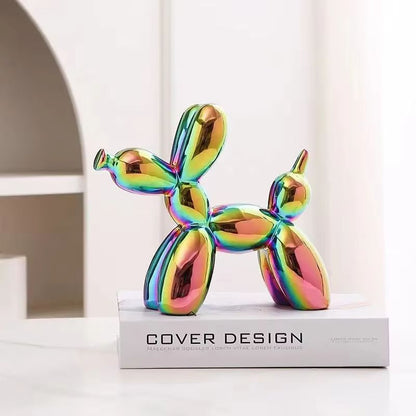 Elegant Hundskulptur i Keramik – Modern Skulptur för Hem & Kontor