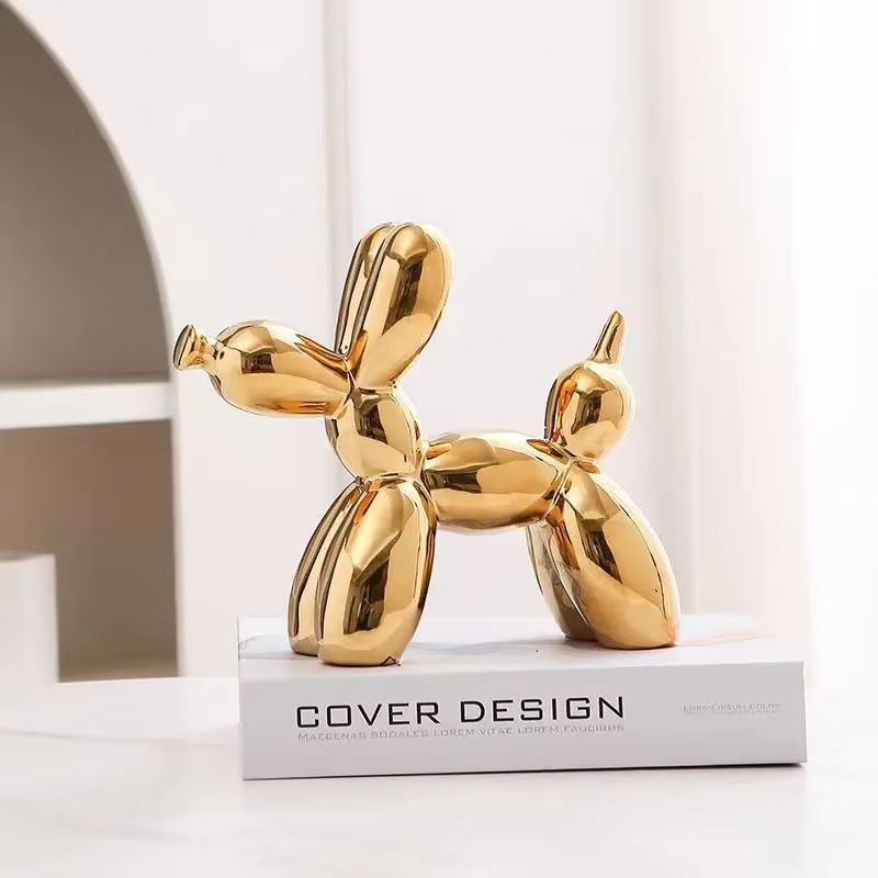 Elegant Hundskulptur i Keramik – Modern Skulptur för Hem & Kontor