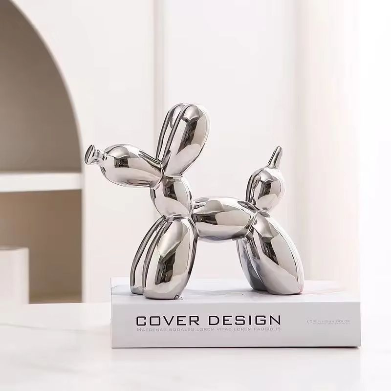 Elegant Hundskulptur i Keramik – Modern Skulptur för Hem & Kontor