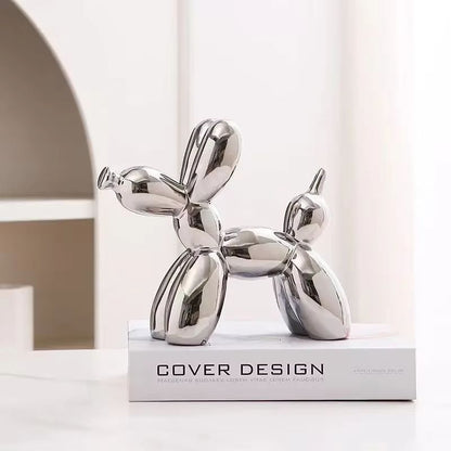 Elegant Hundskulptur i Keramik – Modern Skulptur för Hem & Kontor