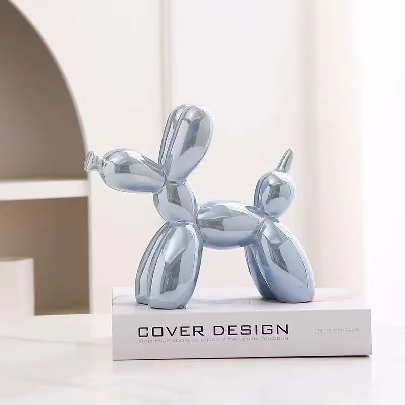 Elegant Hundskulptur i Keramik – Modern Skulptur för Hem & Kontor