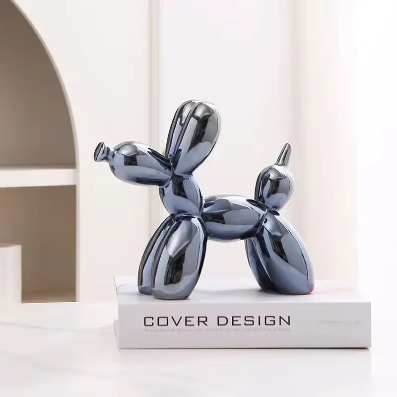 Elegant Hundskulptur i Keramik – Modern Skulptur för Hem & Kontor