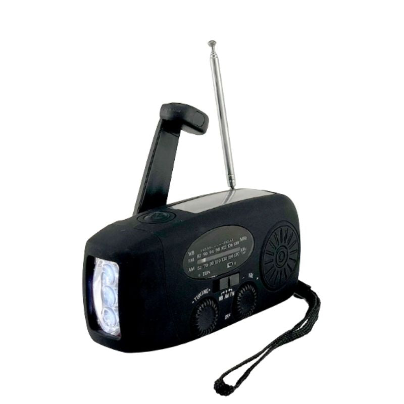 Nödradio USB-C – Vevradio med Powerbank & LED-ficklampa